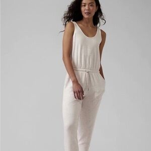 ATHLETA BALANCE JUMPSUIT TOASTED IN TOASTED BROWN HEATHER SZ M